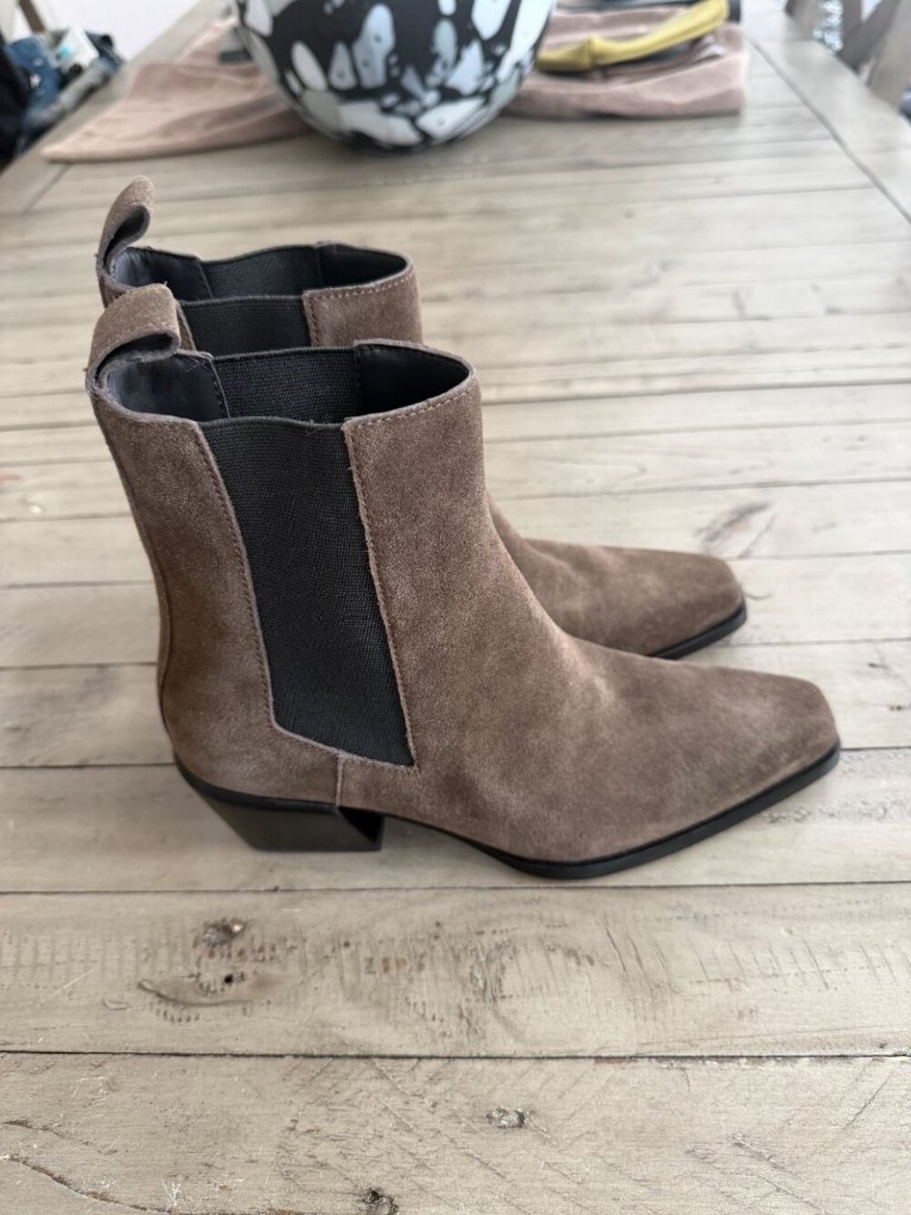 rag & bone Joni Italian Suede Chelsea Boots Brown Black 37 7 - Picture 5 of 6